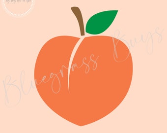 Peach SVG, Fruit Clipart, Peach Cut File, Fruit Png, Digital Download, Cricut, Silhouette Cut File