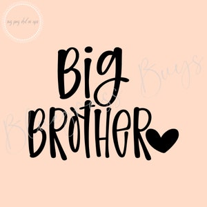 Gran Hermano SVG, Hermano Vida Png, Archivo de camiseta de Hermano, Descarga Digital, Cricut, Archivo de Corte de Silueta