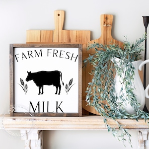 Farm Fresh Milk SVG - Fresh Produce SVG - Farmhouse Kitchen Sign SVG - Cricut Cut File
