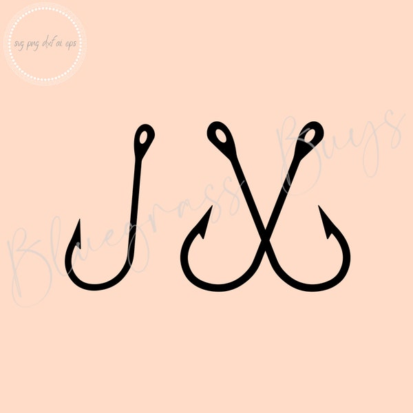 Fish Hook SVG, Fishing Cut File, Fishing Hook PNG, Digital Download, Cricut, Silhouette Cut File