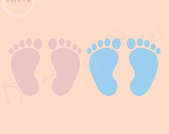 Baby Feet SVG, Baby Footprints SVG, Newborn Clipart, Digital Download, Cricut, Silhouette Cut File