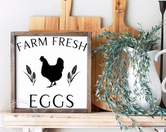 Farm Fresh Eggs SVG - Fresh Produce SVG - Farmhouse Kitchen Sign SVG - Cricut Cut File