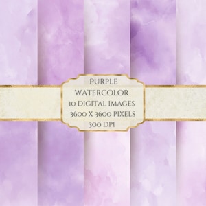 Carta digitale per acquerello viola, Texture acquerello, Carta per album stampabile
