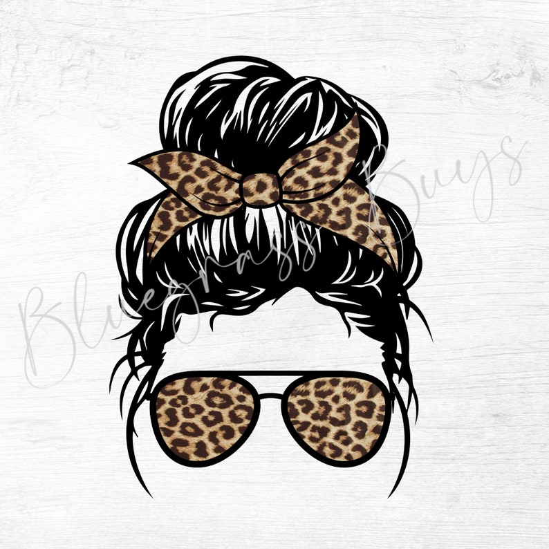 Leopard Mom Life PNG Messy Bun PNG Cheetah Mom Life | Etsy