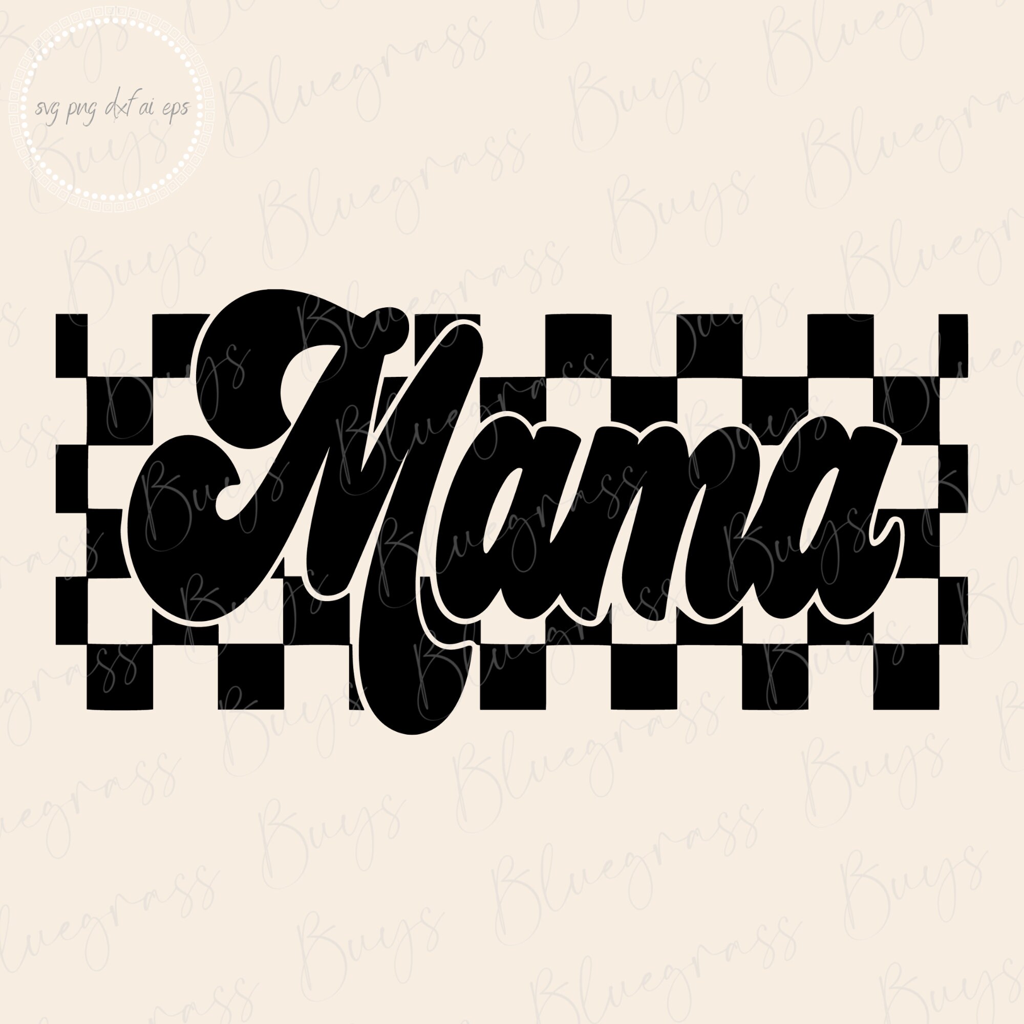 SVG Retro Checkered Mama, Mama Checkered, Mama Shirt Design