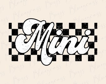 Retro Checkered Mini PNG, Mini Checkered, Mama Shirt Design, Retro Mama Png