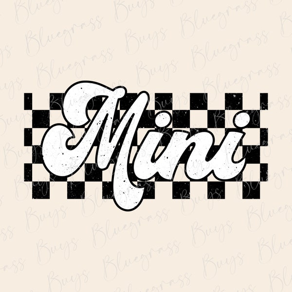 Retro Checkered Mini PNG, Mini Checkered, Mama Shirt Design, Retro Mama Png