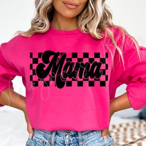 Retro Checkered Mama PNG, Mama Checkered, Mama Shirt Design, Retro Mama Png
