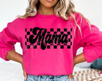 Mamá a cuadros retro PNG, Mamá a cuadros, Diseño de camiseta de mamá, Mamá retro Png