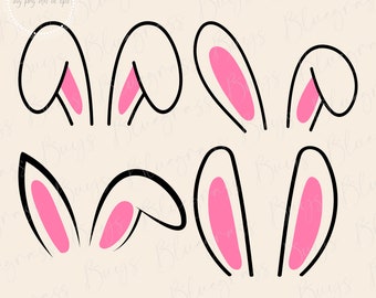 Orejas de Conejito de Pascua SVG, Pascua Png, Conejito de Pascua Svg, Descarga Digital, Cricut, Archivo de Corte de Silueta