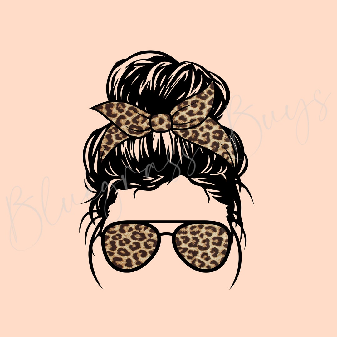 Leopard Mom Life PNG Messy Bun PNG Cheetah Mom Life - Etsy