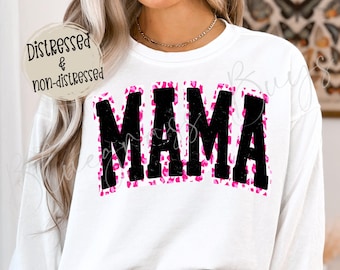 Diseño PNG con estampado de leopardo para mamá, Mamá universitaria moderna PNG, Mamá retro PNG, Mamá PNG, Diseños de sublimación para mamá, Descarga digital