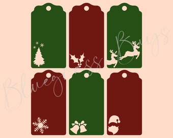 Etiquetas de Navidad SVG - Etiquetas de vacaciones - Etiquetas de regalo SVG - Descarga digital - Cricut - Archivo de corte de silueta