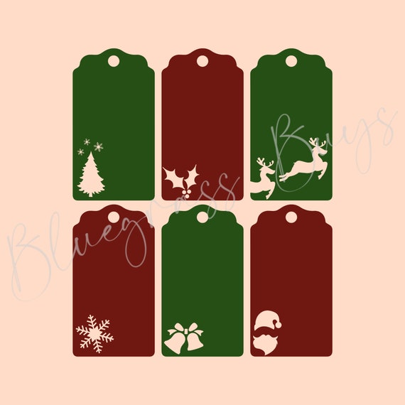 Christmas gift tags, cute pastel winter labels for present