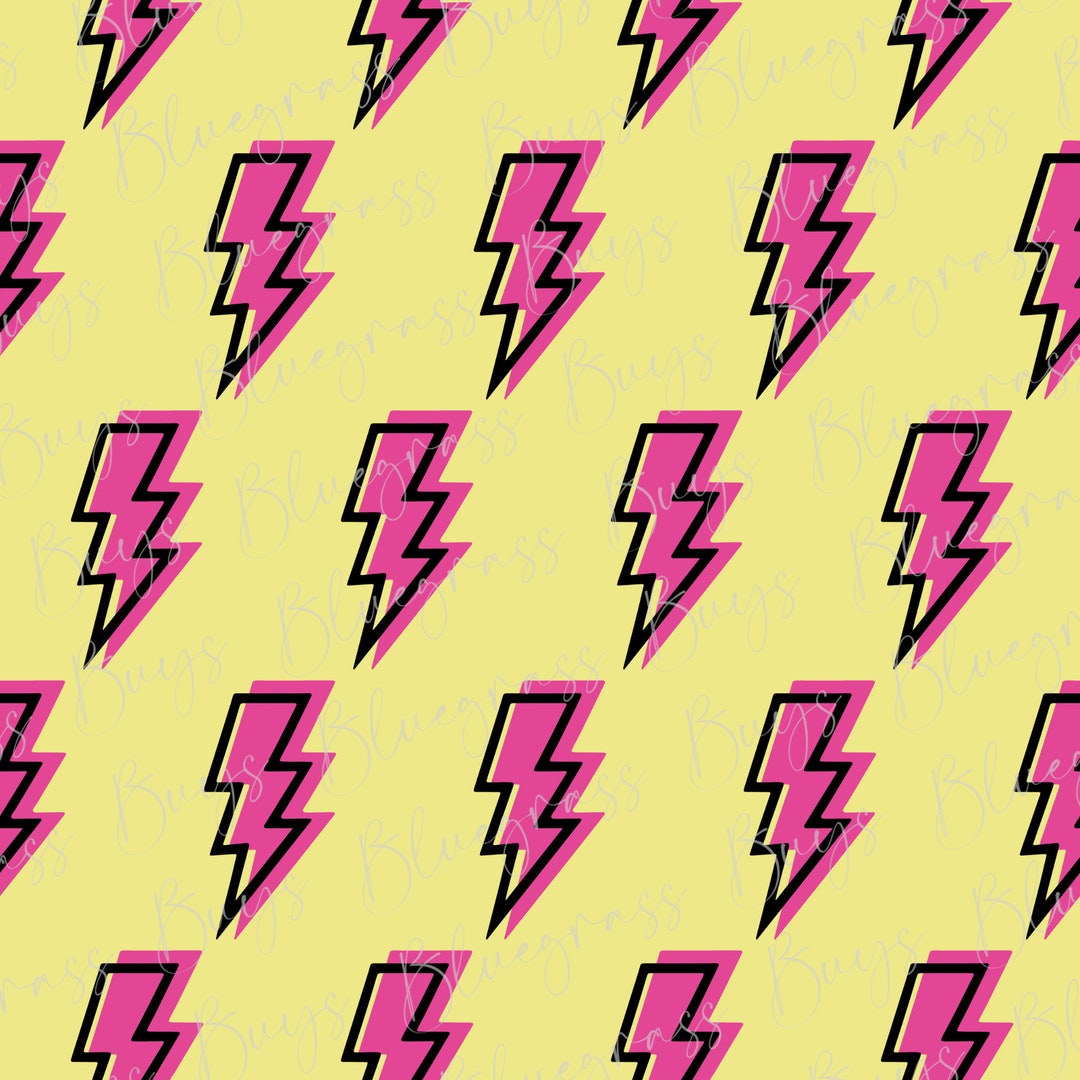 Lightning Bolt Seamless Pattern, 90's Lightning Bolt, Digital