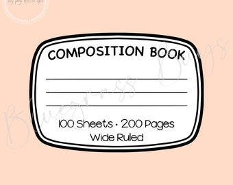 Composition Notebook Label SVG, Composition Book Label Png, Cricut Cut File