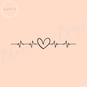 Hart met Heartbeat SVG - EKG Cut File - Nurse SVG - Medical Cut File - Digital Download - Cricut - Silhouette Cut File
