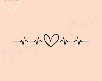 Herz mit Herzschlag SVG - EKG geschnittene Datei - Krankenschwester SVG - medizinische Schnittdatei - digitaler Download - Cricut - Silhouette geschnittene Datei