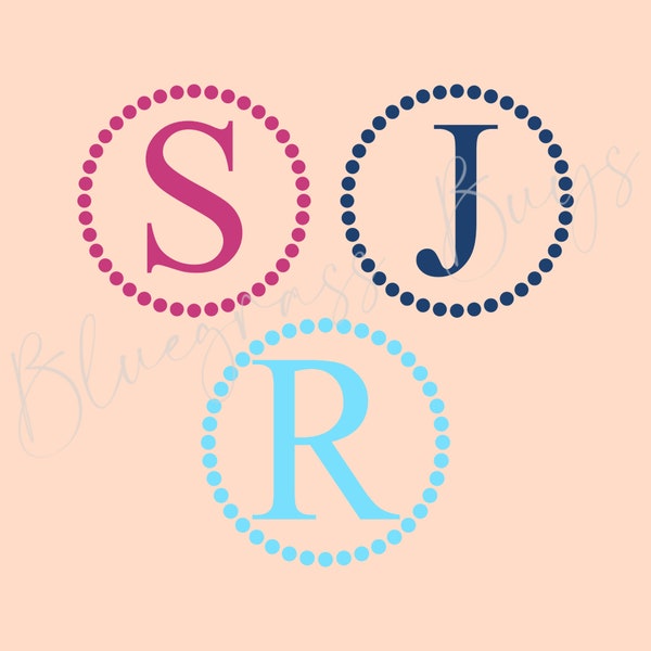 Monogram Alphabet SVG - Monogram Letters PNG - Initials Cut File