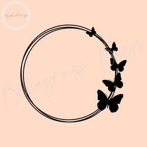 Schmetterling Rahmen SVG, Kreis Schmetterling Rahmen Png, Schmetterling Clipart, digitaler Download, Cricut, Silhouette Schnittdatei
