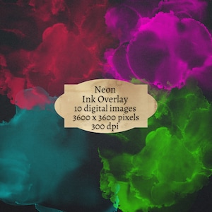 Neon-inkt-overlay, vloeibare overlay, alcohol-inkt-overlay