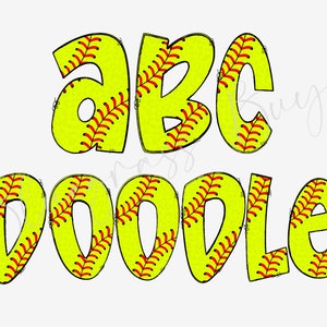 Leopard Softball Alphabet Letters PNG Bundle, Alphabet Clipart, Softball Hand Drawn Doodle, Sublimation Alpha Set Designs PNG