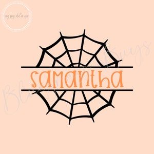 Spider Web Name Frame SVG - Spider Web SVG - Halloween Clipart - Digital Download - Cricut - Silhouette Cut File