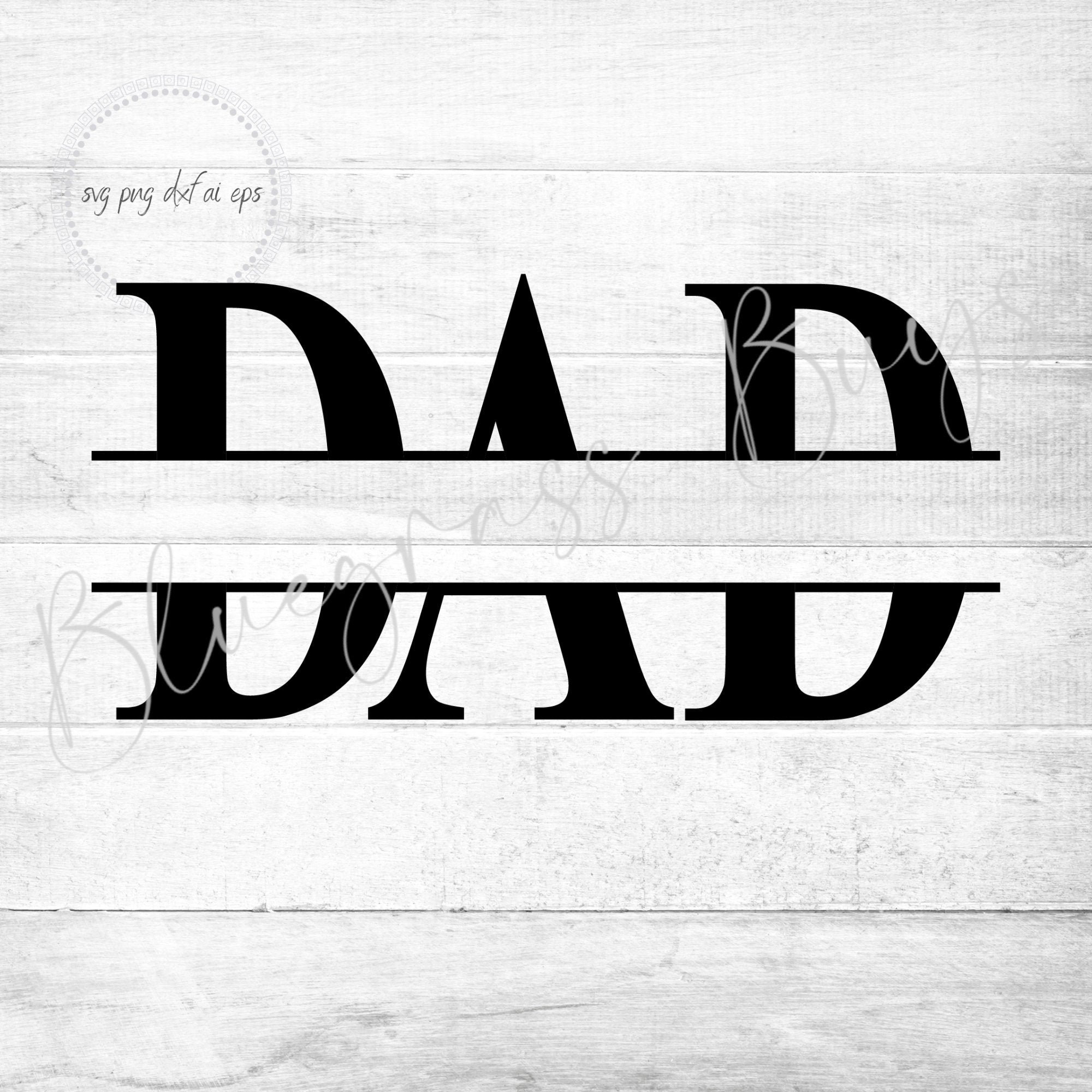 Dad Split Frame SVG Monogram Frame Dad SVG Cut File | Etsy