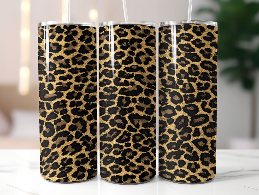 Leopard Skinny Tumbler Wrap - 20oz Straight & Tapered Wrap Design ...