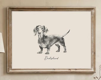 Dachshund Print | Dachshund Gift | Sausage Dog Gift | Wiener Dog Print | Dog Wall Art | Dog Lover Gift | Digital Download