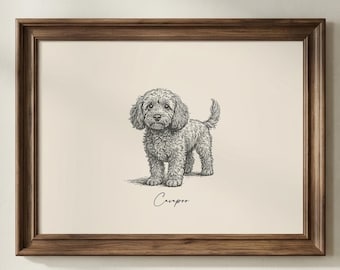 Cavapoo Wall Art | Cavapoo Print | Cavapoo Gift | Doodle Dog Art | Dog Breed Wall Art | Cavoodle Print | Dog Owner Gift | Digital Download
