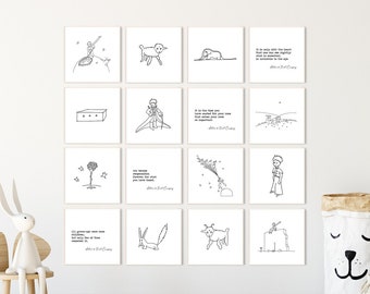 The Little Prince Print / Le Petiit Prince Wall Art / Little Prince Nursery / Minimalist Nursery Print / Little Prince Decor