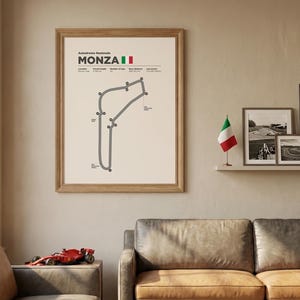 Lámina del circuito de Monza F1 / Arte mural de Fórmula 1 / Póster del circuito de carreras / Regalo de automovilismo