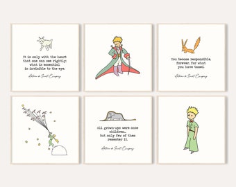 The Little Prince Print / The Little Prince Wall Art Set / Little Prince Nursery Art / Baby Gift / Baby Shower Gift / Little Prince Quotes