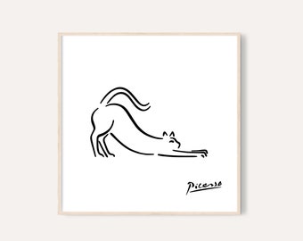 Picasso Cat Print / Picasso Animal Line Drawing Prints / Animal Sketch / Picasso Printable Wall Art / Minimalist Nursery Print