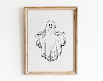 Ghost print | Halloween print | Halloween wall art | Ghost wall art