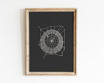 Spinnennetz Halloween Poster: Gruselige Wandkunst (Digitaler Download)