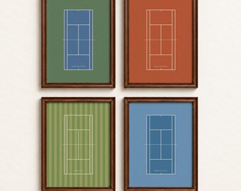 Grand Slam Tennis Wall Art | Tennis Court Art | Tennis Prints | Grand Slam Art | Sports Room Decor | Tennis Lover Gift | Digital Download