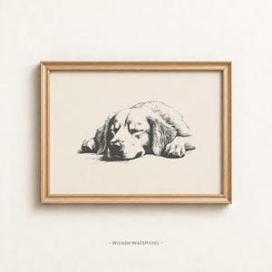 Sleeping Dog Print | Golden Retriever Gift | Dog Wall Art | Dog Lover Gift | Farmhouse Wall Art | Dog Memorial Gift | Digital Download