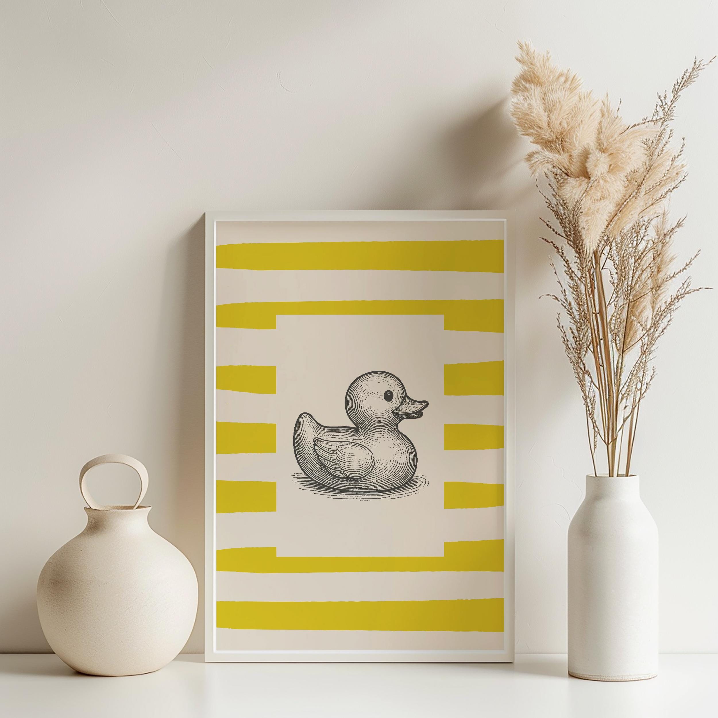 Rubber Duck Print | Bathroom Wall Art | Duck Bathroom Decor | Nursery ...