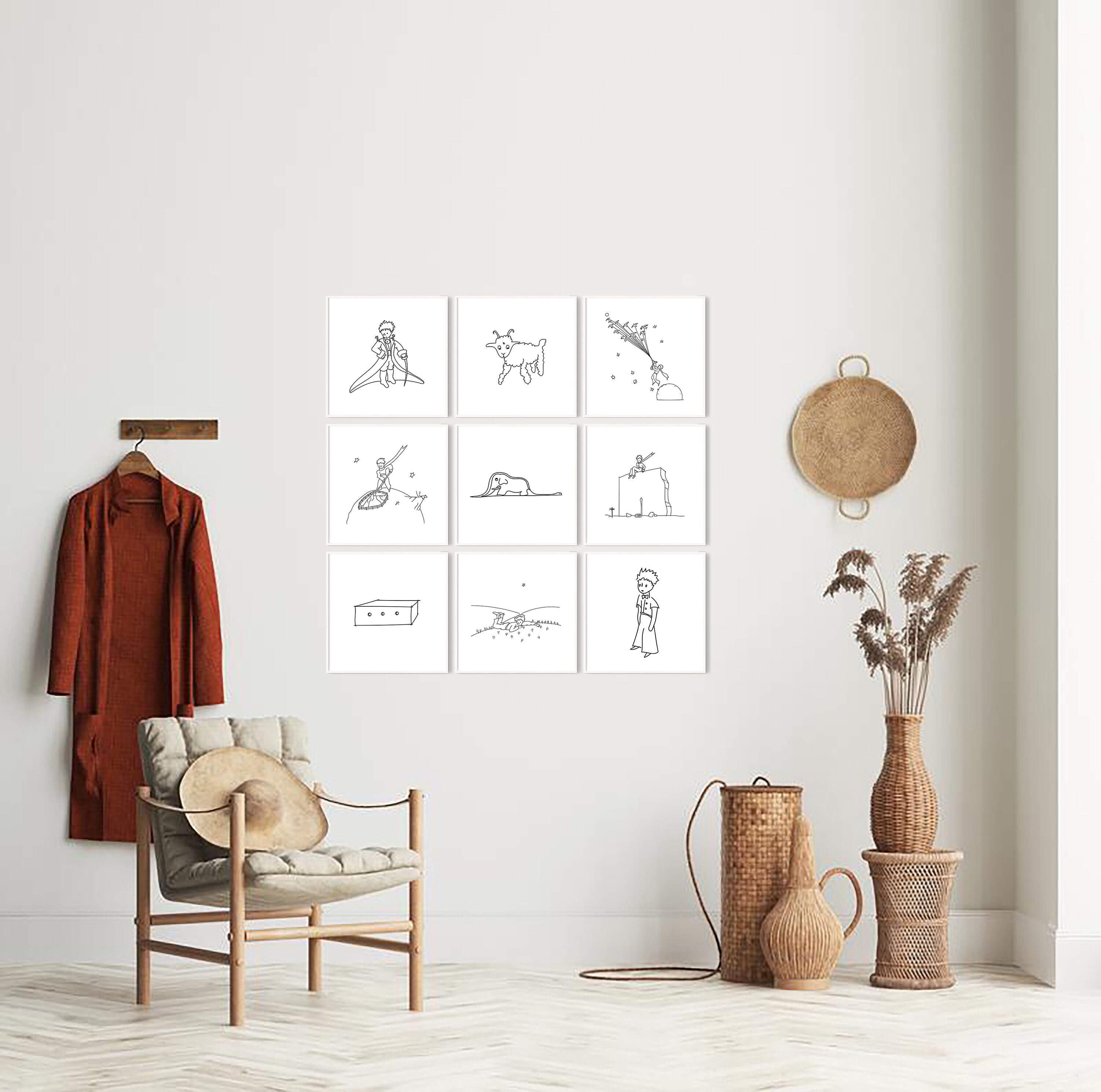 Little Prince Nursery Art Prints - Set of 9: Minimalist Line Art ...