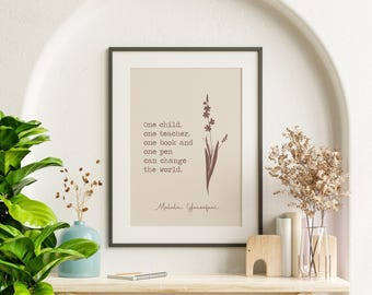 Stampa con citazione motivazionale / Decorazione murale a tema educativo / Decorazione murale femminista / Empowerment femminile / Regalo per insegnanti / Citazione boho / Download digitale