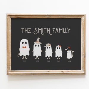 Personalized Halloween Family Ghost Print: Spooky Decor (Digital Download)