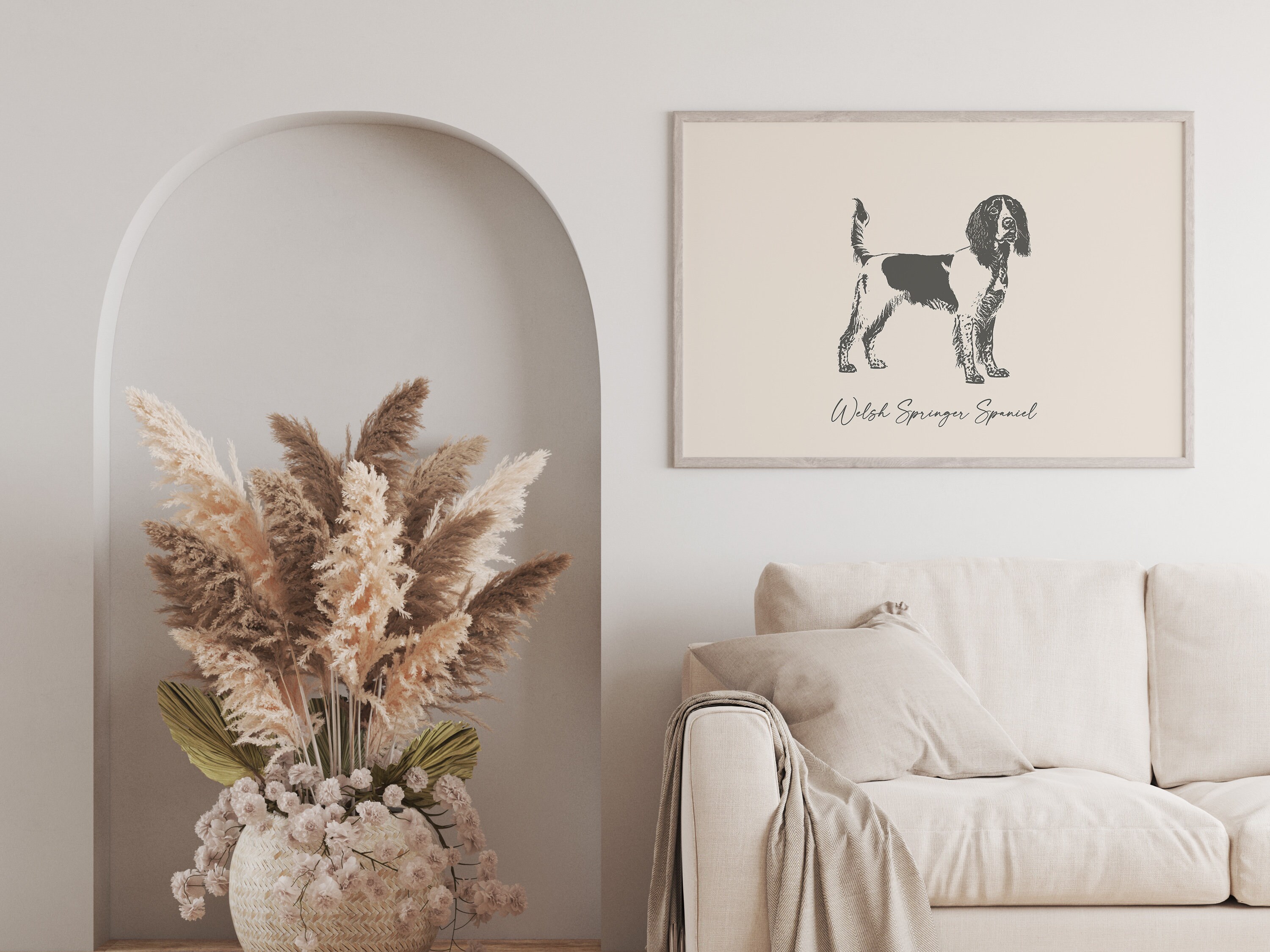 Welsh Springer Spaniel Vintage Dog Print: Farmhouse Wall Art (digital ...