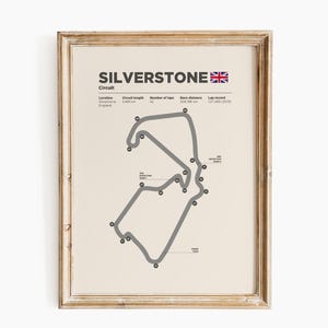 Stampa di Formula 1: circuito di Silverstone, Gran Premio di Gran Bretagna, pista da corsa, decorazione murale (download digitale)