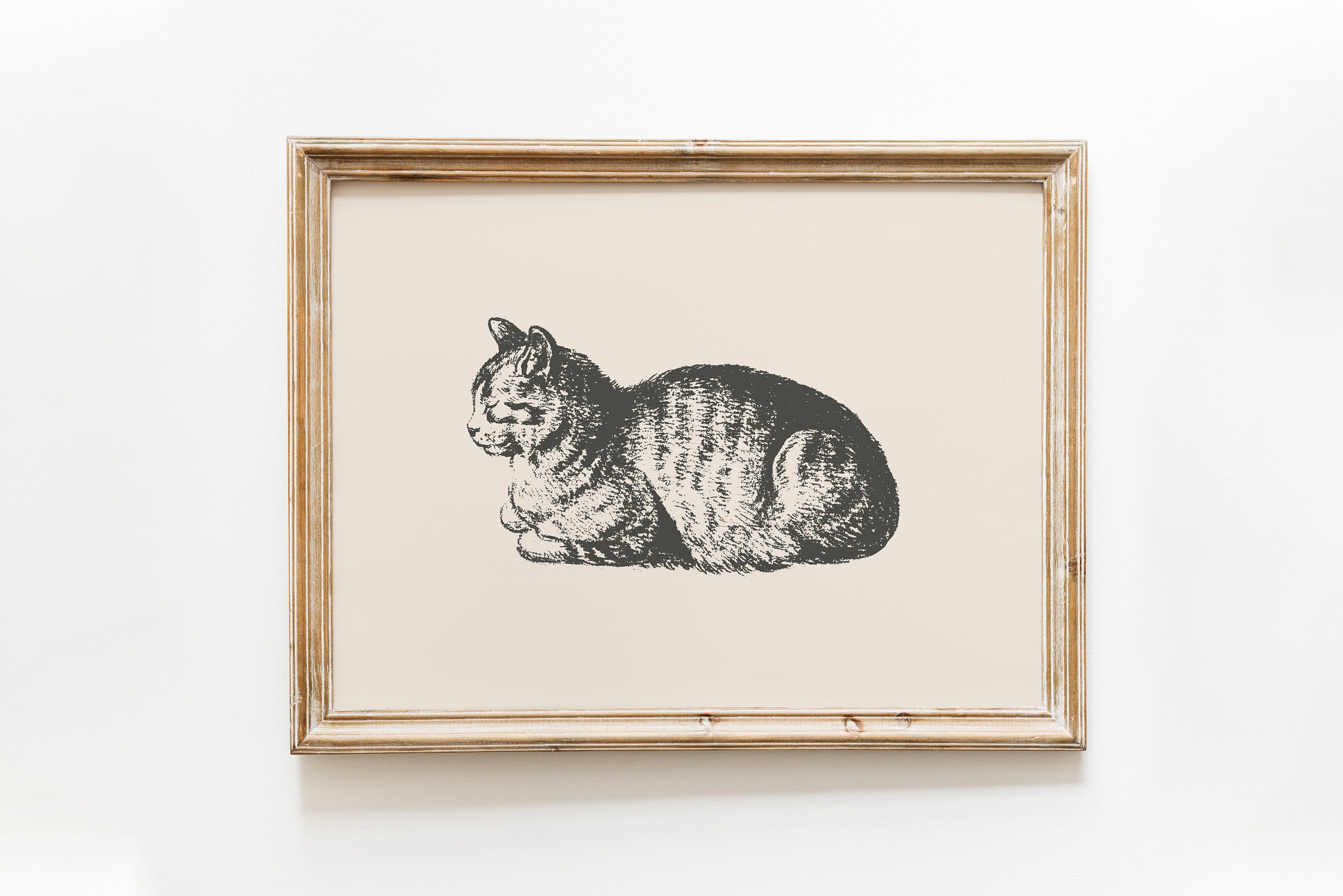 Vintage Cat Print / Cat Print Wall Art / Boho Cat Wall Art / Cat Printable Poster / Animal Boho Print / Catlover Gift / Antique Cat Print