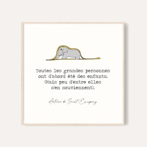 Citaat van Toutes Les Grandes / De kleine prins citaat print / Le Petit Prince print / Franse quote print / kinderkamer kleine prins print