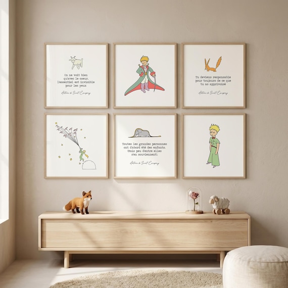 Little Prince Wall Art | French Quote Print Set | Literary Nursery Decor | French Nursery Art | Book Lover Gift | Digital Download