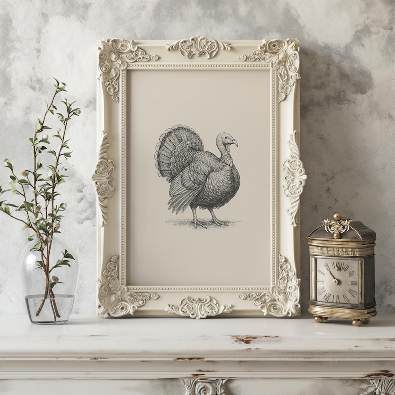 Turkey Print | Thanksgiving Wall Art | Thanksgiving Decor | Fall Wall ...