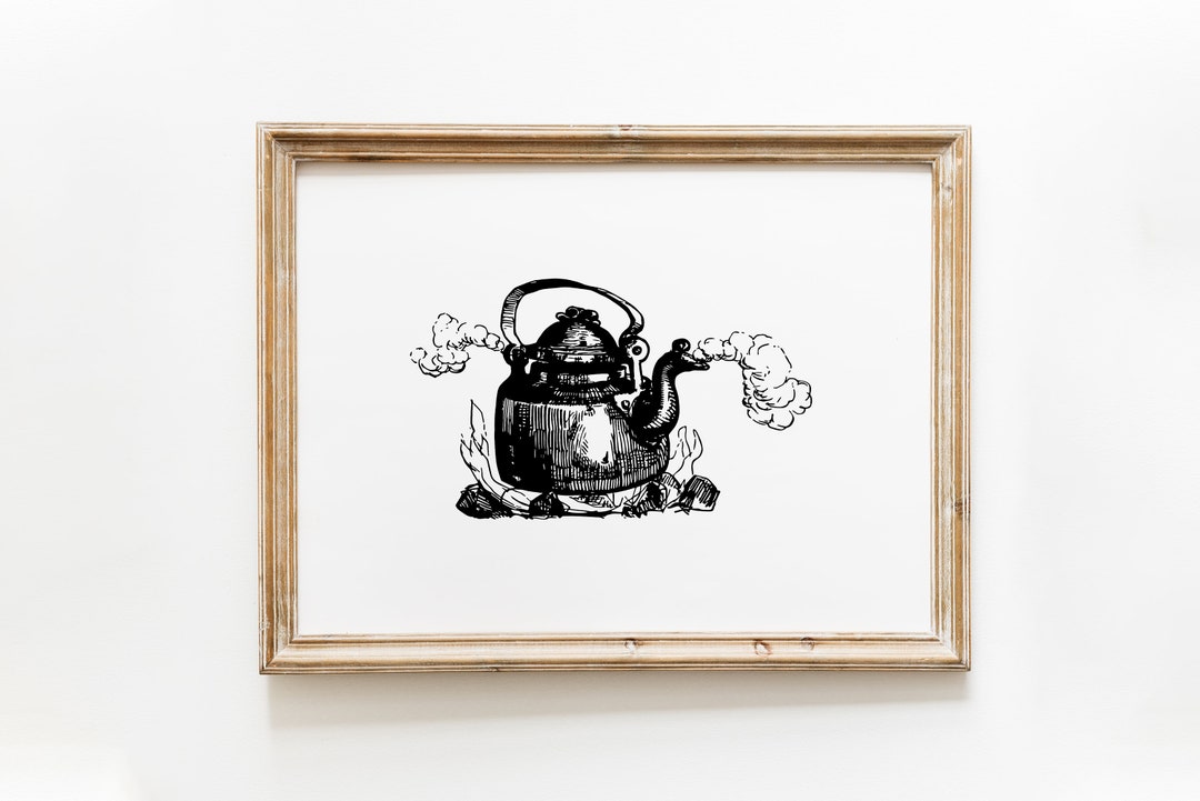 Kettle Print / Kettle Wall Art / Tea Print / Food Print / Kitchen Print ...